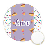 Happy Birthday Printed Cookie Topper - Round (Personalized)