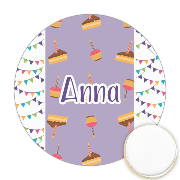 Custom Happy Birthday Printed Cookie Topper - Round (Personalized)