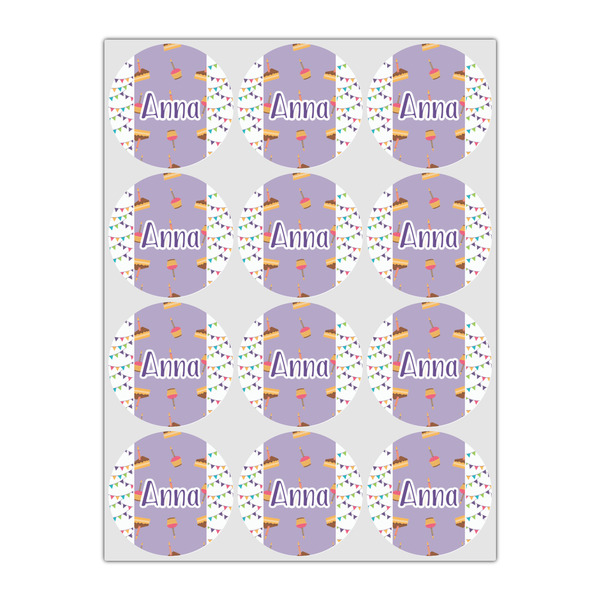 Happy Birthday Icing Circle - Small - Set of 12