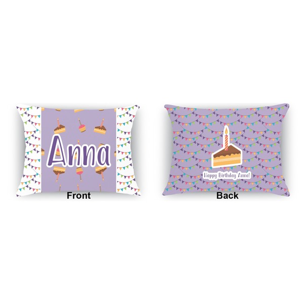 Happy Birthday Indoor Rectangular Burlap Pillow (Front and Back)
