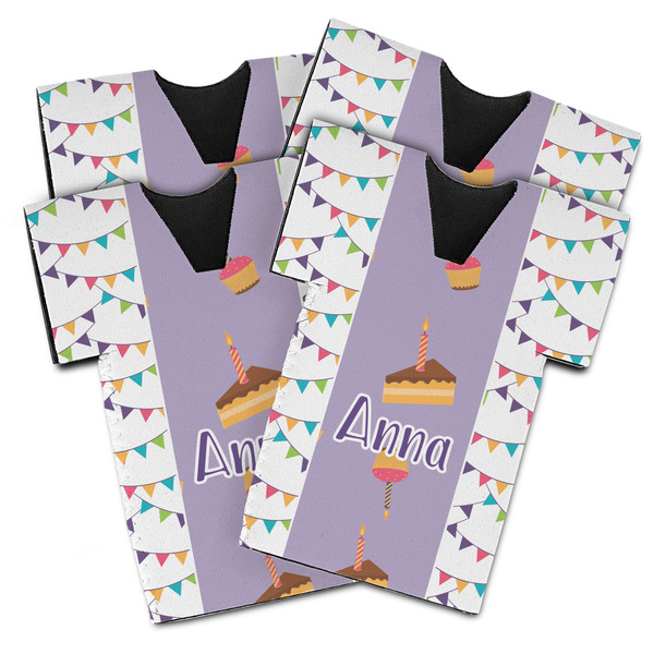 Custom Happy Birthday Jersey Bottle Cooler - Set of 4 (Personalized)