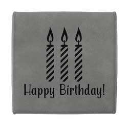 Happy Birthday Jewelry Gift Box - Engraved Leather Lid (Personalized)