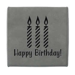 Happy Birthday Jewelry Gift Box - Engraved Leather Lid (Personalized)