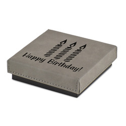 Happy Birthday Jewelry Gift Box - Engraved Leather Lid (Personalized)