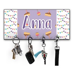 Happy Birthday Key Hanger w/ 4 Hooks w/ Name or Text
