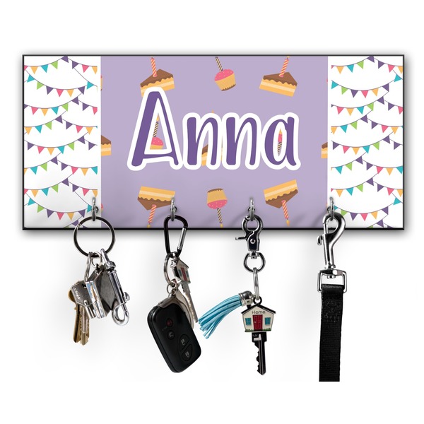 Custom Happy Birthday Key Hanger w/ 4 Hooks w/ Name or Text