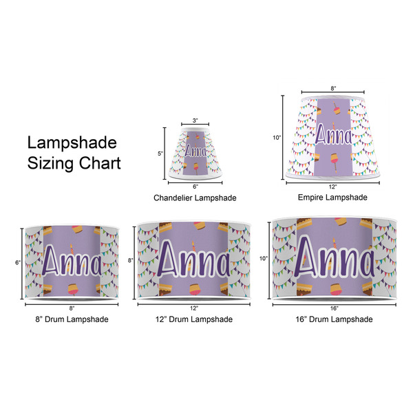 Happy Birthday Lampshade Sizing Chart