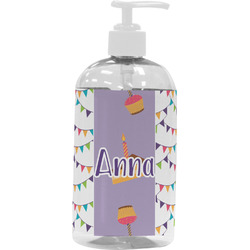 Happy Birthday Plastic Soap / Lotion Dispenser (16 oz - Large - White) (Personalized)