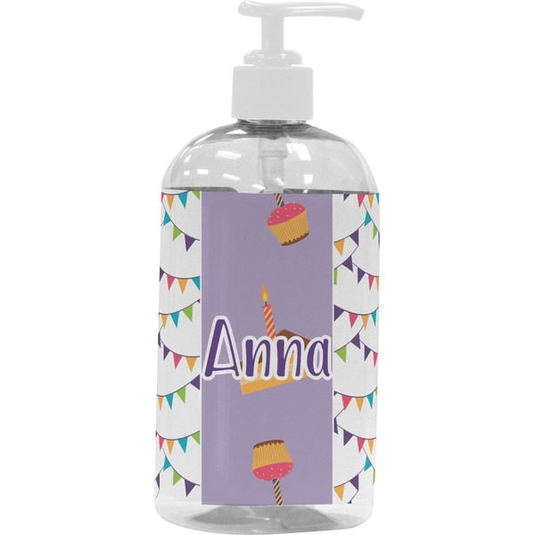 Custom Happy Birthday Plastic Soap / Lotion Dispenser (16 oz - Large - White) (Personalized)