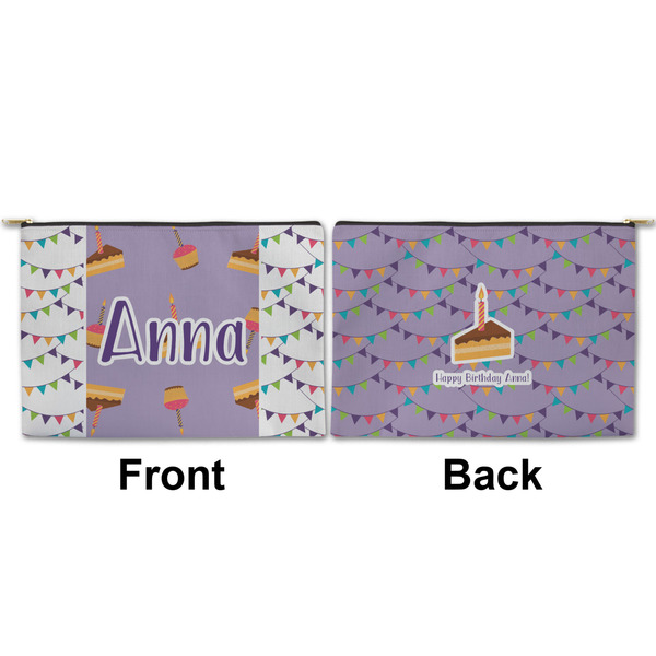 Happy Birthday Large Zipper Pouch Approval (Front and Back)