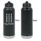Happy Birthday Laser Engraved Water Bottles - Front Engraving - Front & Back View