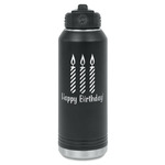 Happy Birthday Water Bottles - Laser Engraved - Front & Back (Personalized)