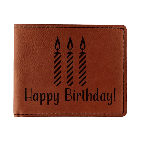 Custom Happy Birthday Leatherette Bifold Wallet - Double Sided (Personalized)