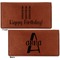 Happy Birthday Leather Checkbook Holder Front and Back