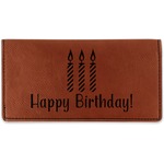 Happy Birthday Leatherette Checkbook Holder - Single Sided (Personalized)