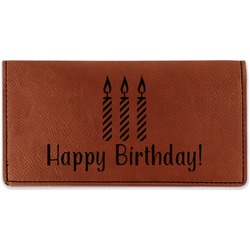 Happy Birthday Leatherette Checkbook Holder (Personalized)