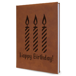 Happy Birthday Leather Sketchbook - Large - Double Sided (Personalized)