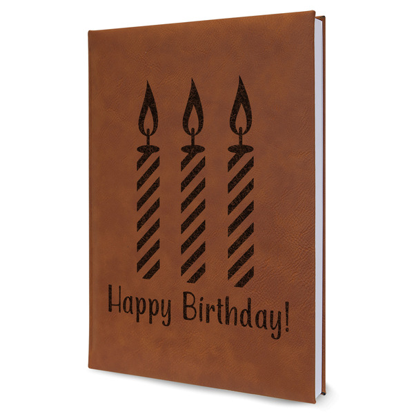 Custom Happy Birthday Leather Sketchbook - Large - Single Sided (Personalized)