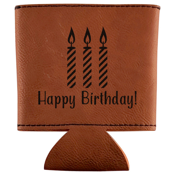 Custom Happy Birthday Leatherette Can Sleeve (Personalized)