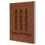 Happy Birthday Leatherette Journal - Large - Single Sided (Personalized)