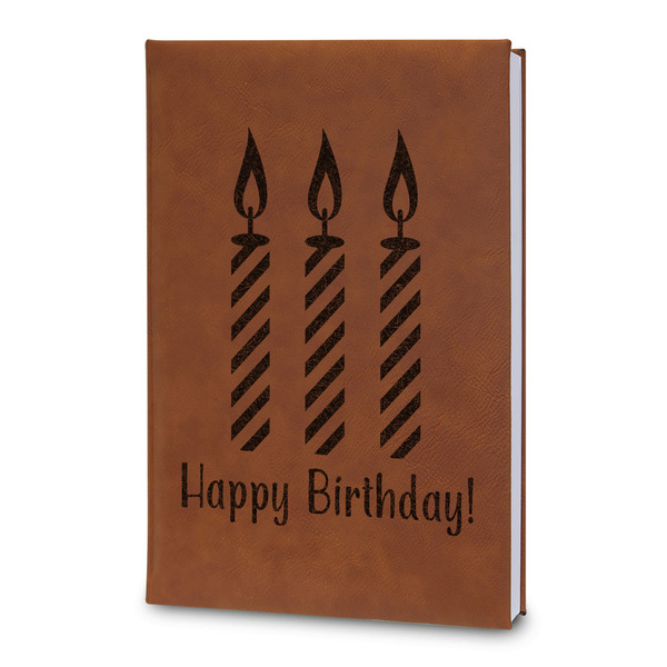 Custom Happy Birthday Leatherette Journal - Large - Double Sided (Personalized)
