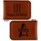 Happy Birthday Leatherette Magnetic Money Clip - Front and Back