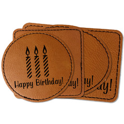 Happy Birthday Faux Leather Iron On Patch (Personalized)