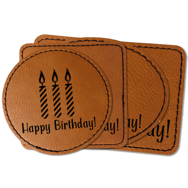 Custom Happy Birthday Faux Leather Iron On Patch (Personalized)