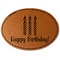 Happy Birthday Faux Leather Iron On Patch - Oval (Personalized)