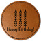 Happy Birthday Leatherette Patches - Round