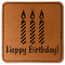Happy Birthday Faux Leather Iron On Patch - Square (Personalized)