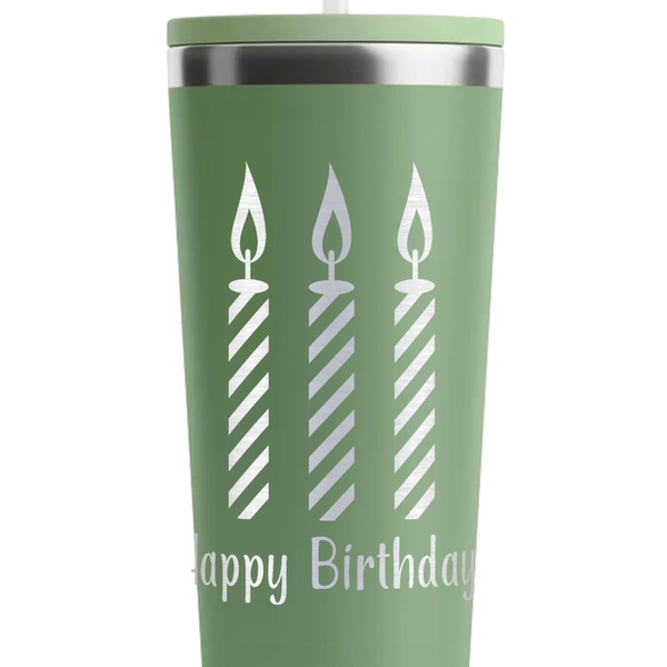 Happy Birthday Light Green RTIC Everyday Tumbler - 28 oz. - Close Up
