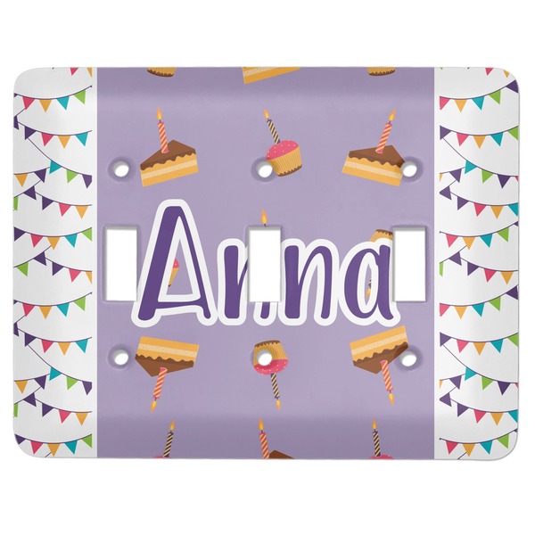 Custom Happy Birthday Light Switch Cover (3 Toggle Plate)