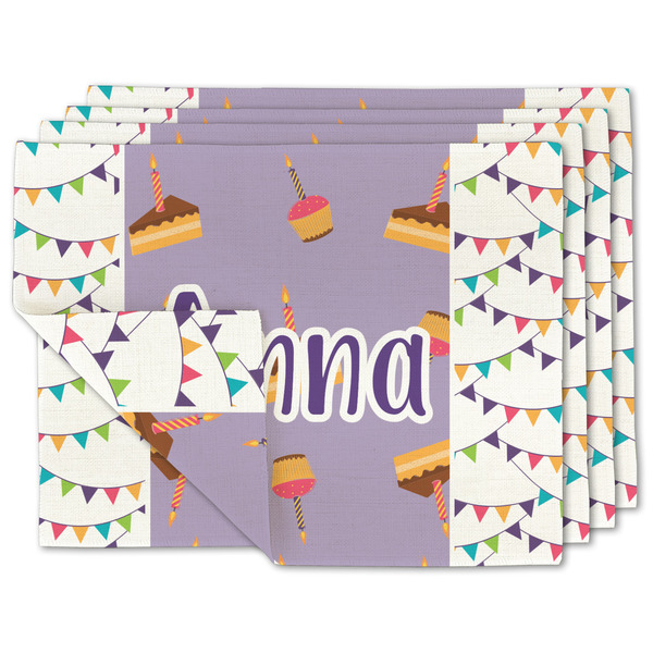 Custom Happy Birthday Linen Placemat w/ Name or Text