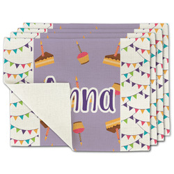 Happy Birthday Single-Sided Linen Placemat - Set of 4 w/ Name or Text