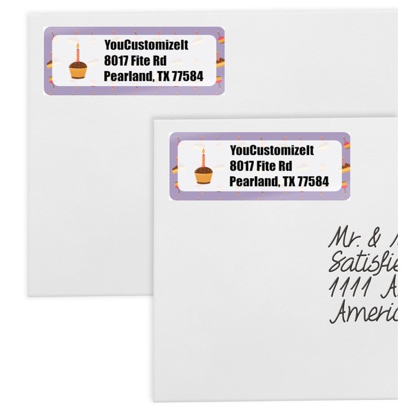 Happy Birthday Mailing Labels - Double Stack Close Up
