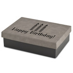 Happy Birthday Gift Boxes w/ Engraved Leather Lid (Personalized)