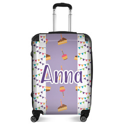 Happy Birthday Suitcase - 24" Medium - Checked (Personalized)