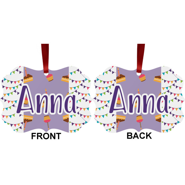 Happy Birthday Metal Benilux Ornament - Front and Back (APPROVAL)