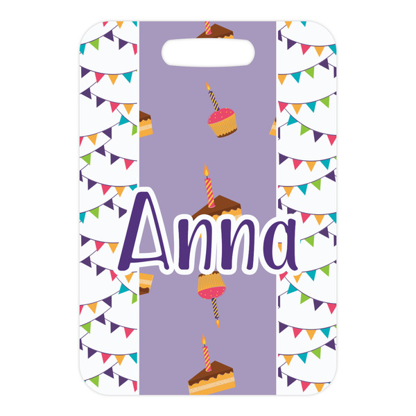 Happy Birthday Metal Luggage Tag - Front Without Strap