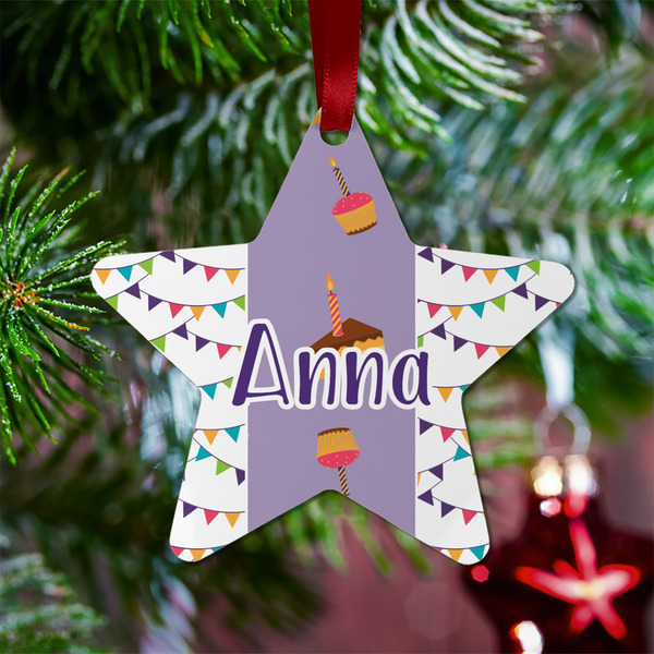 Happy Birthday Metal Star Ornament - Lifestyle