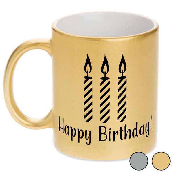 Happy Birthday Metallic Mugs