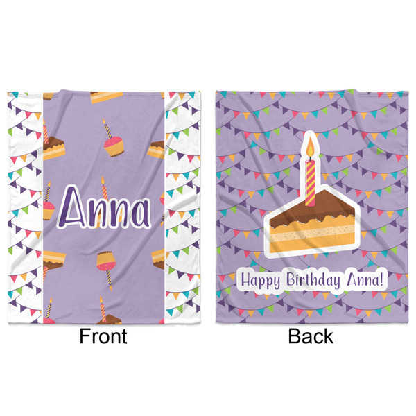 Happy Birthday Minky Blanket - 50"x60" - Double Sided - Front & Back