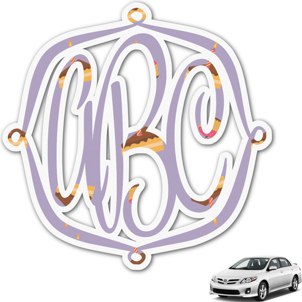 Custom Happy Birthday Monogram Car Decal (Personalized)