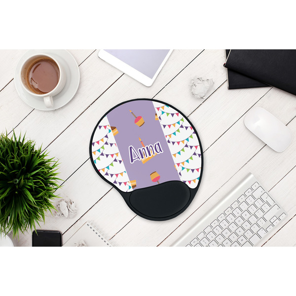Happy Birthday Mouse Pad with Wrist Rest - LIFESYTLE 1