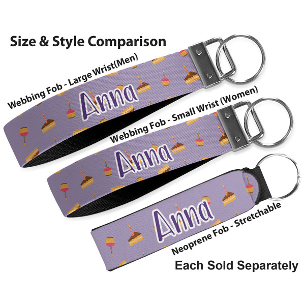 Happy Birthday Multiple Key Ring comparison sizes
