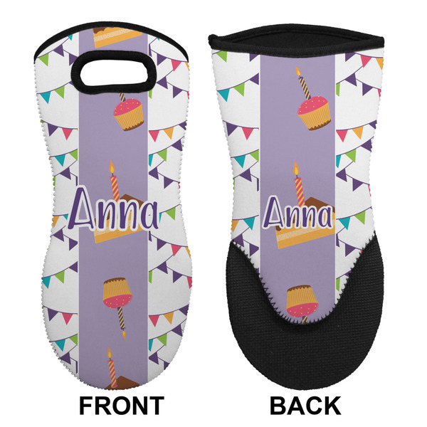 Happy Birthday Neoprene Oven Mitt (Front & Back)