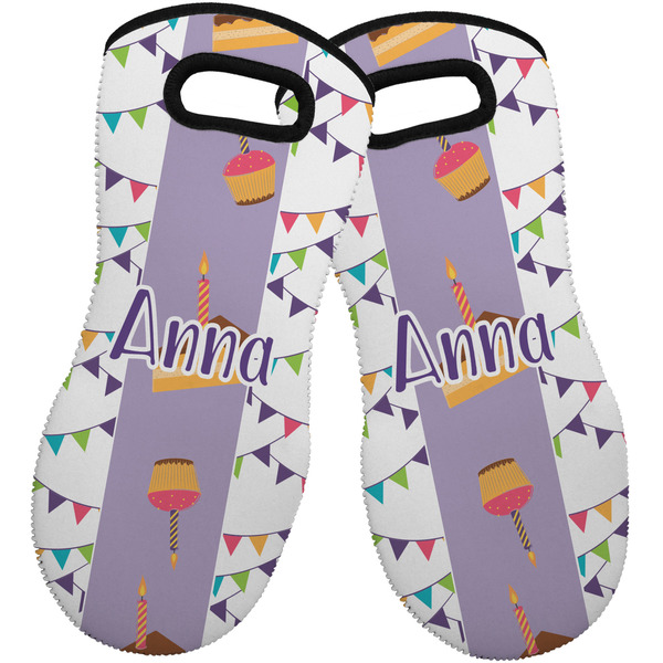 Happy Birthday Neoprene Oven Mitt -Set of 2 - Front