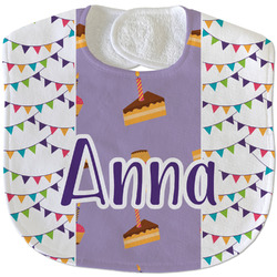 Happy Birthday Velour Baby Bib w/ Name or Text