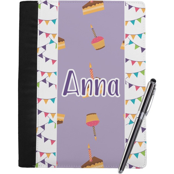 Custom Happy Birthday Notebook Padfolio - Large w/ Name or Text